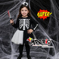 Disfraz de esqueleto para niña con tutú estilo Halloween