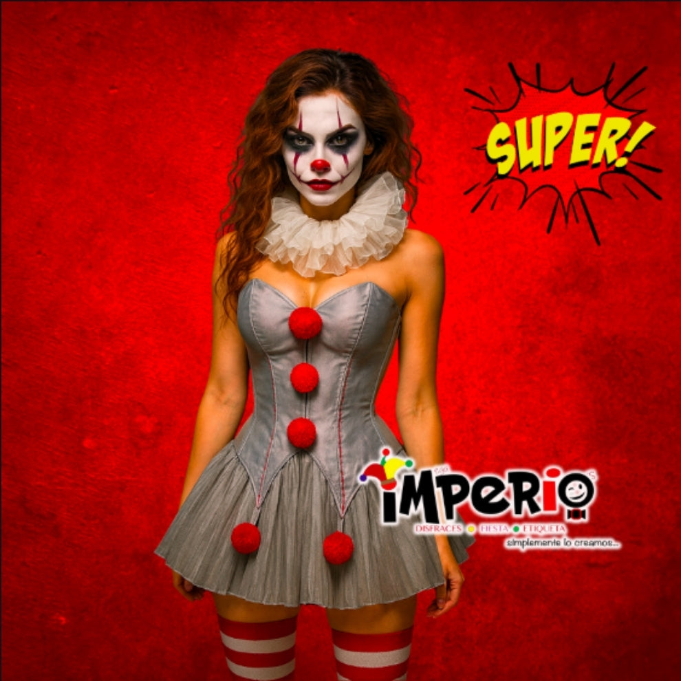Disfraz de payasa IT para mujer con corset