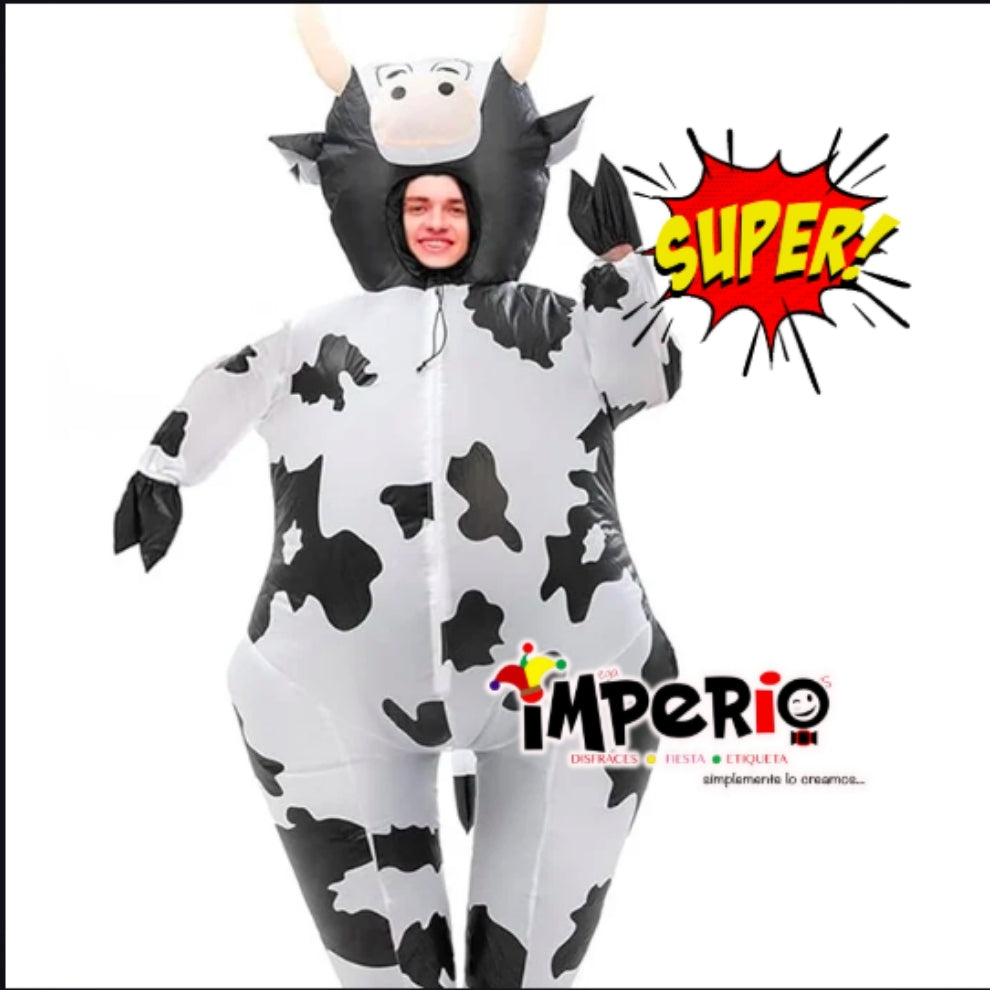 Disfraz inflable de vaca para adulto