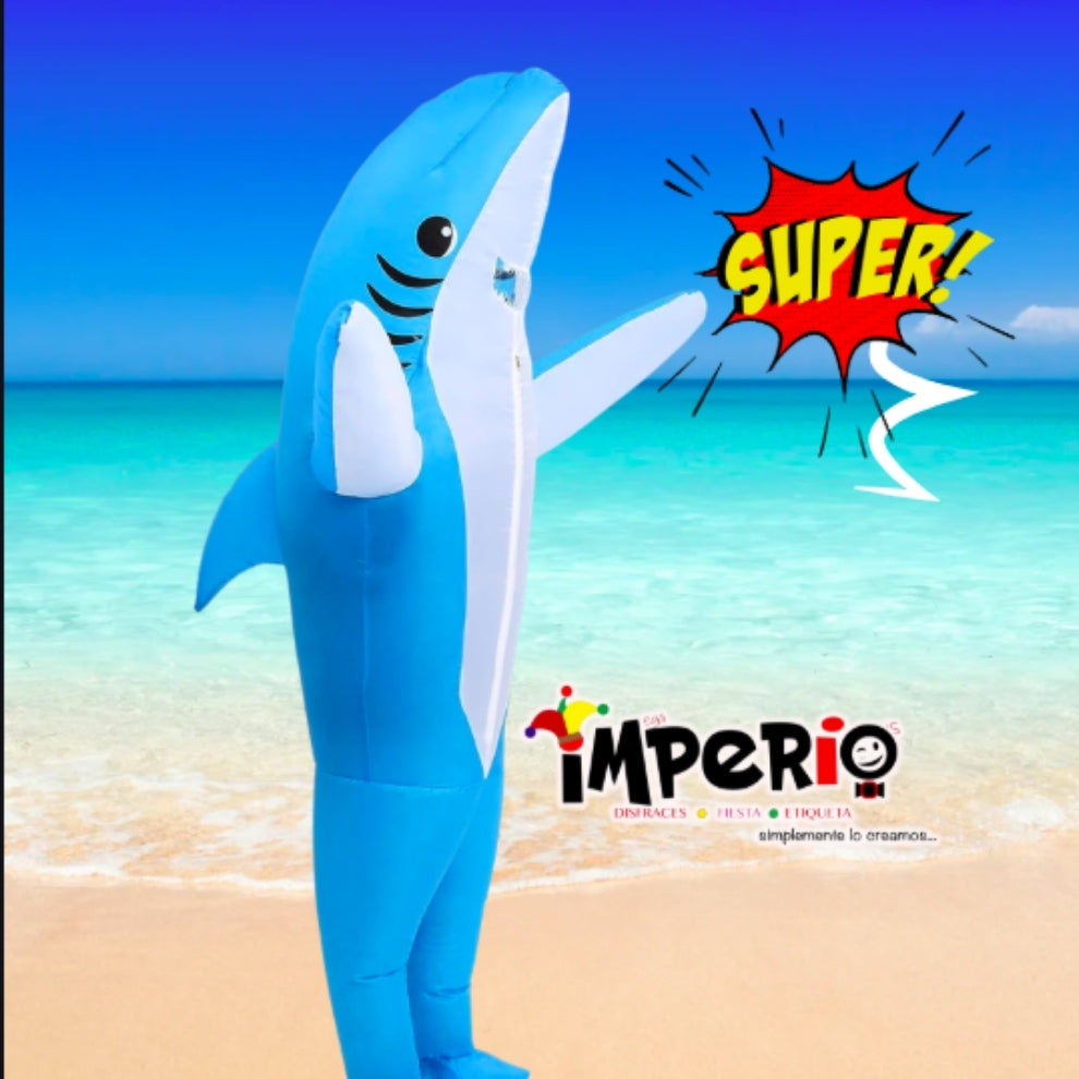 Disfraz inflable de tiburón para adulto