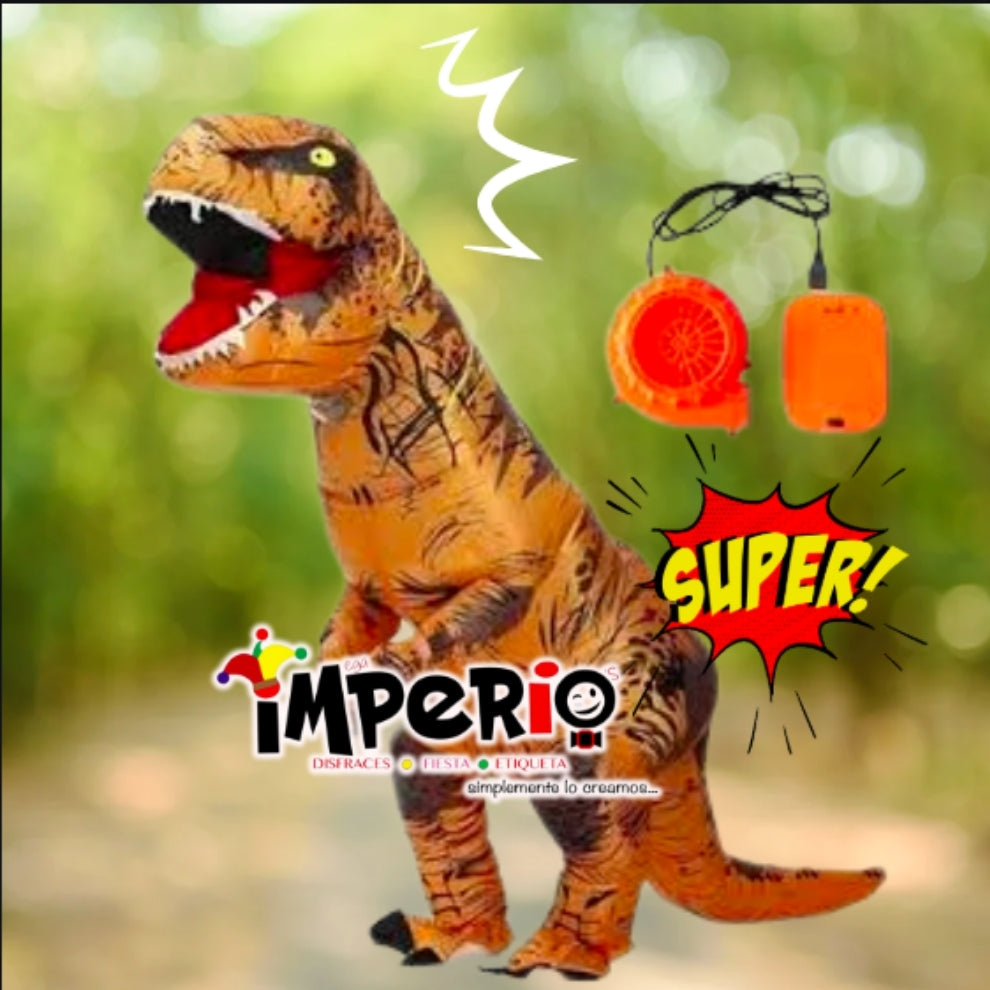 Disfraz inflable de dinosaurio para adulto