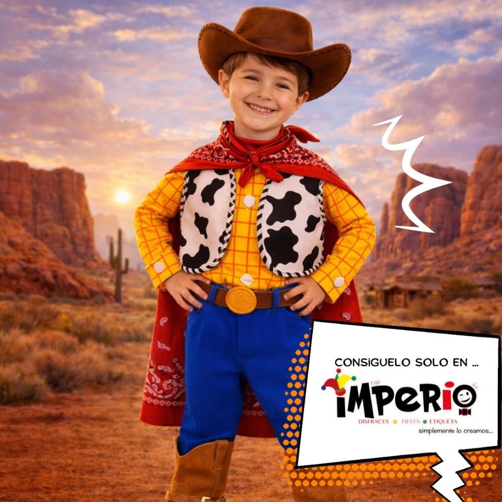 Disfraz infantil de Woody vaquero con poncho