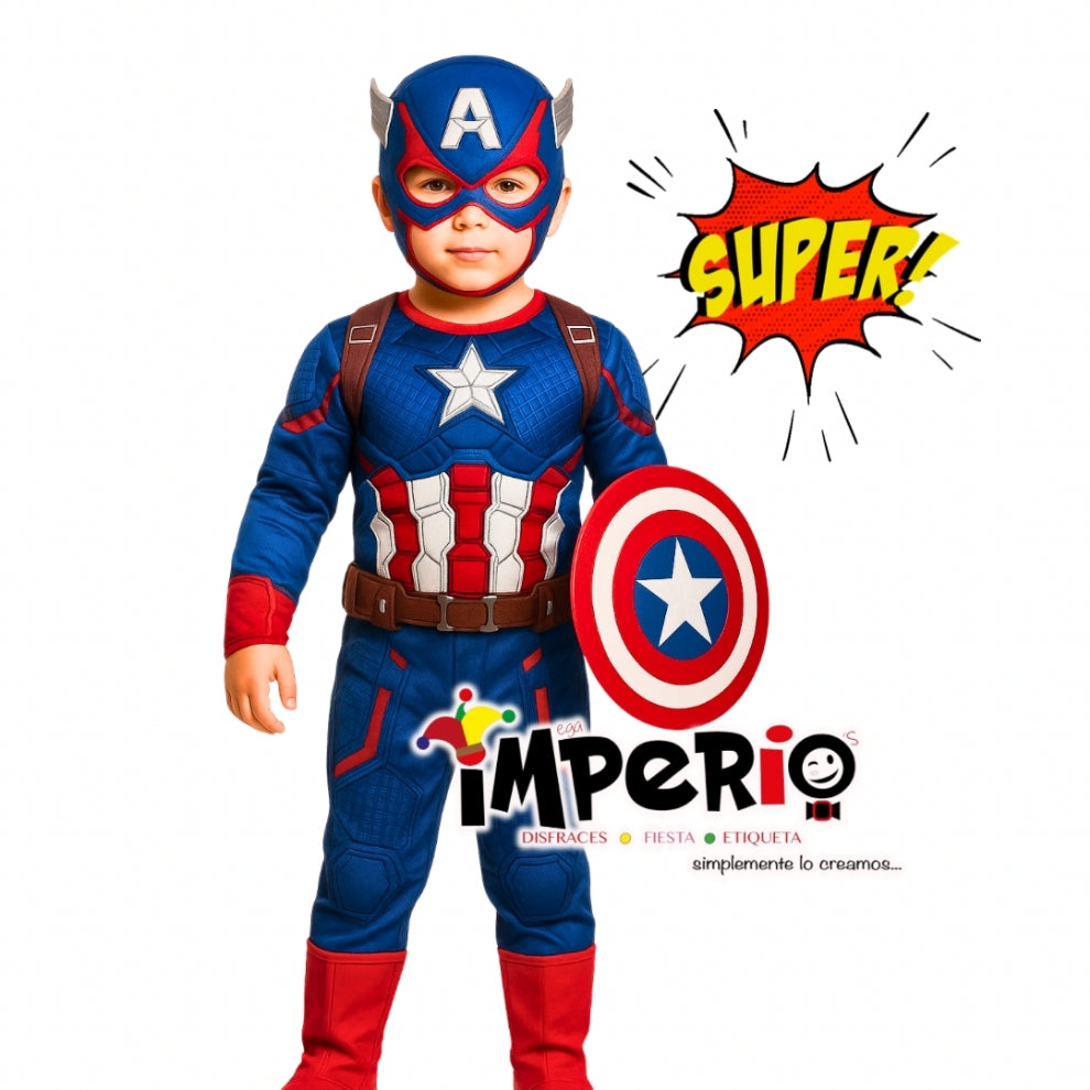 Disfraz infantil de Capitán América de dos piezas